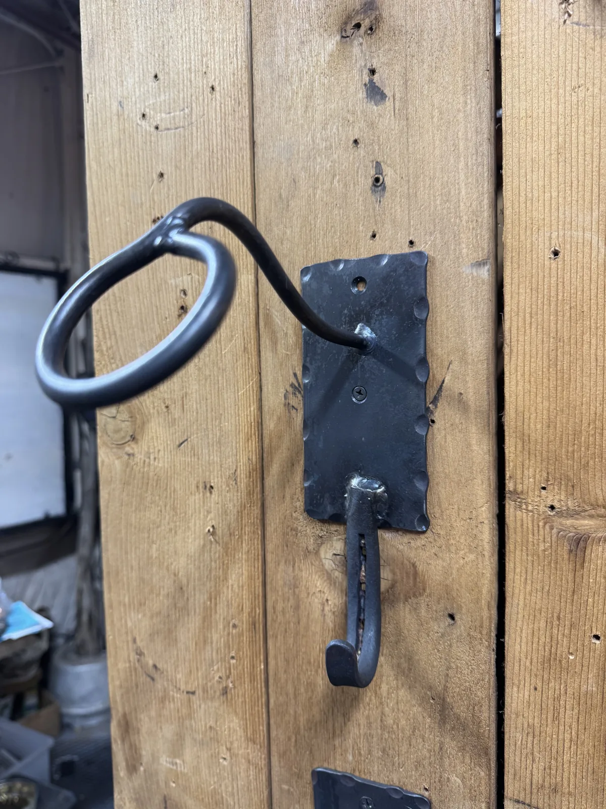 Hand Forged Ring and Hook Wall Rack
