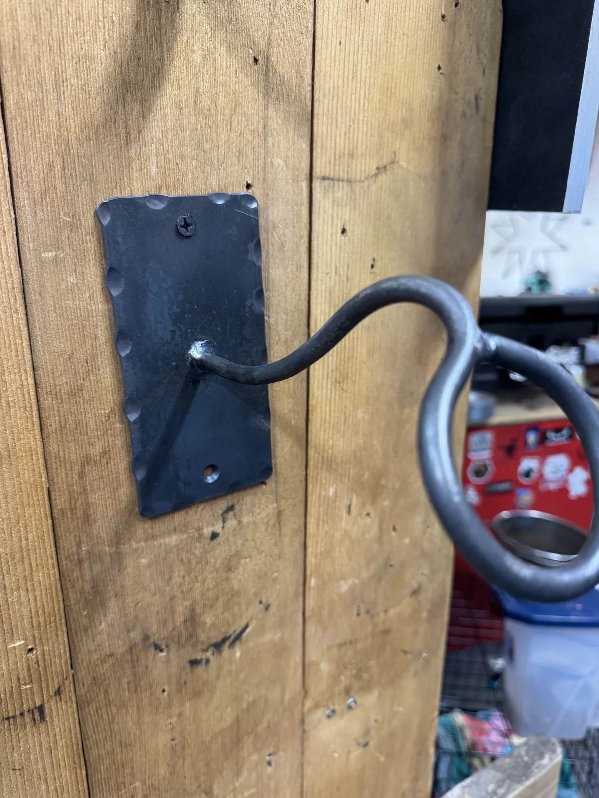 Hand Forged Ring and Hook Wall Rack 2